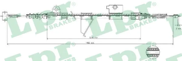 Cable Pull, parking brake (C0512B)
