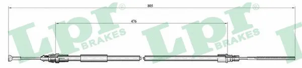 Cable Pull, parking brake (C1265B)