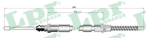 Cable Pull, parking brake (C0836B)