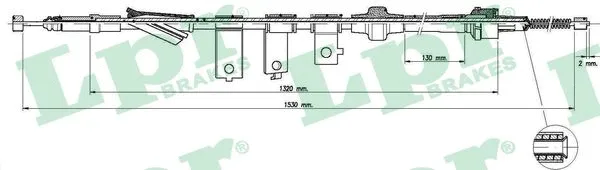 Cable Pull, parking brake (C1280B)