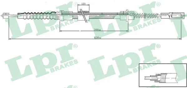 Cable Pull, parking brake (C0647B)
