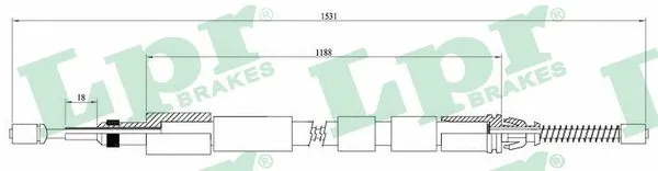 Cable Pull, parking brake (C0974B)