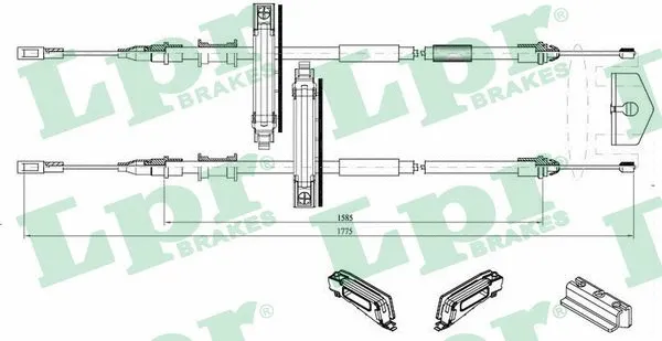 Cable Pull, parking brake (C0224B)