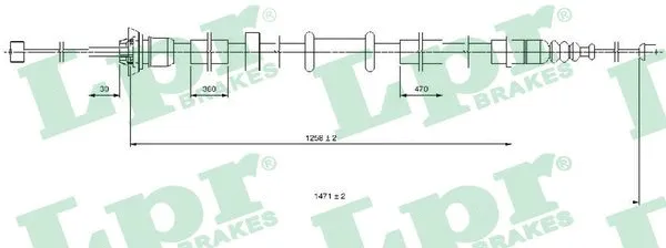 Cable Pull, parking brake (C0519B)