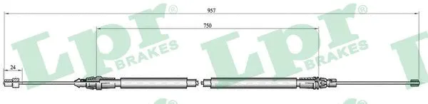 Cable Pull, parking brake (C0348B)