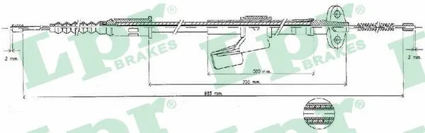Cable Pull, parking brake (C0492B)