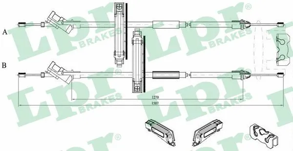 Cable Pull, parking brake (C0227B)
