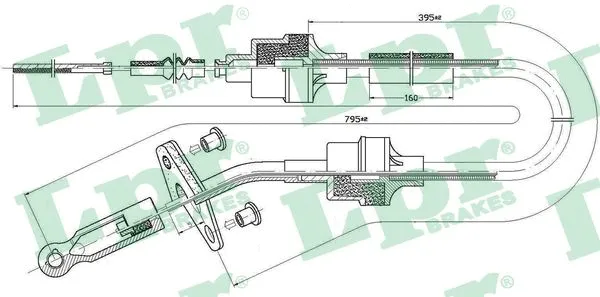 Cable Pull, clutch control (C0412C)
