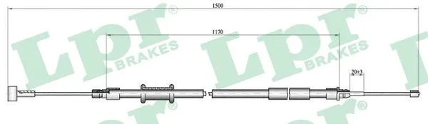 Cable Pull, parking brake (C1009B)