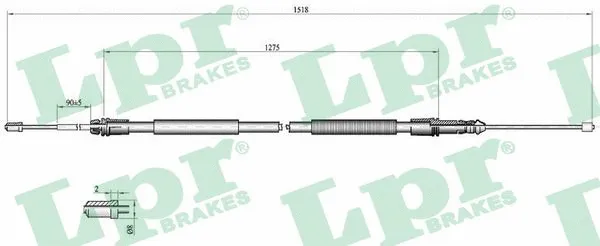 Cable Pull, parking brake (C1041B)