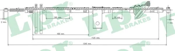 Cable Pull, parking brake (C0831B)