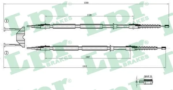 Cable Pull, parking brake (C0537B)