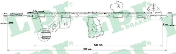 Cable Pull, parking brake (C0890B)