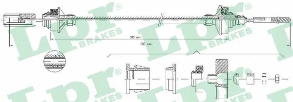 Cable Pull, clutch control (C0337C)