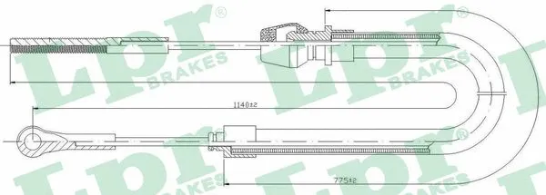 Cable Pull, parking brake (C1429B)