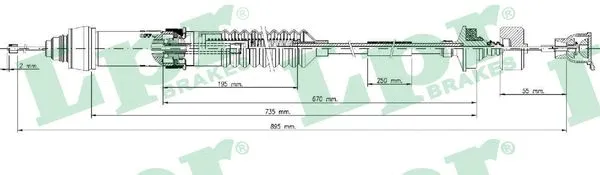 Cable Pull, clutch control (C0016C)