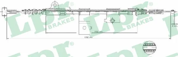 Cable Pull, parking brake (C0515B)
