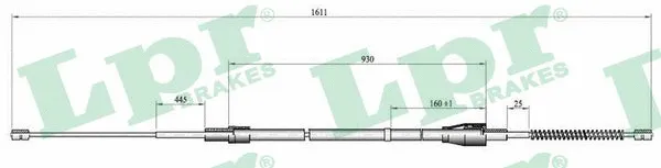 Cable Pull, parking brake (C0809B)