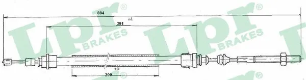 Cable Pull, parking brake (C0627B)