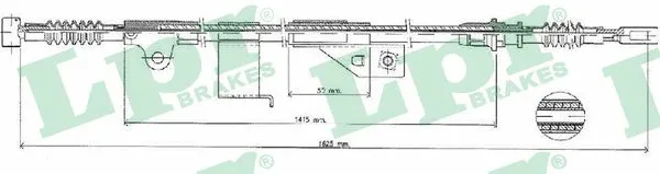 Cable Pull, parking brake (C1487B)