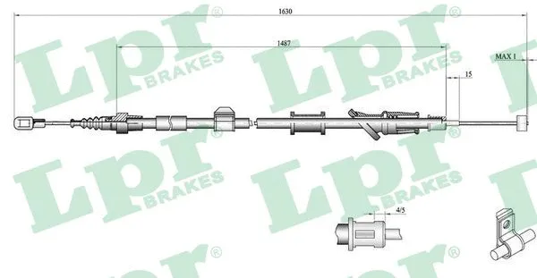 Cable Pull, parking brake (C0916B)