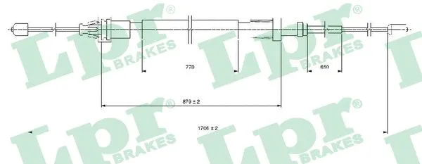 Cable Pull, parking brake (C1686B)