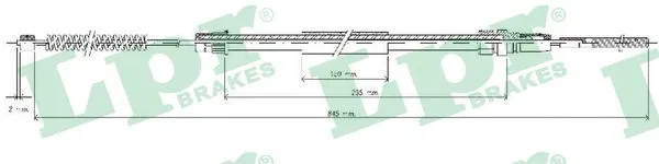 Cable Pull, parking brake (C0626B)