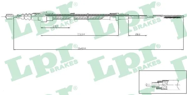 Cable Pull, parking brake (C0961B)