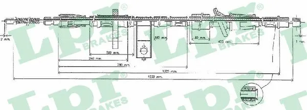 Cable Pull, parking brake (C0319B)