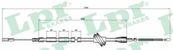 Cable Pull, parking brake (C0042B)