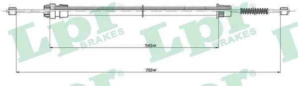 Cable Pull, parking brake (C0736B)