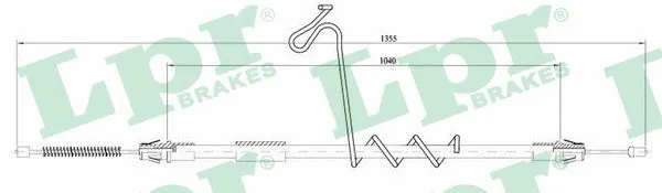 Cable Pull, parking brake (C1616B)