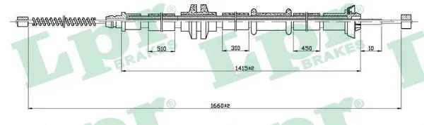 Cable Pull, parking brake (C1042B)