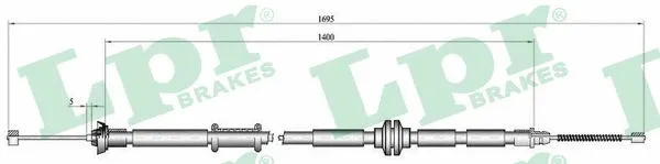 Cable Pull, parking brake (C1011B)