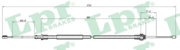 Cable Pull, parking brake (C1666B)