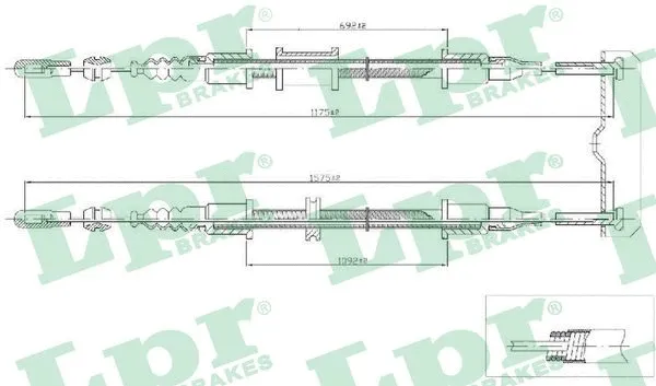 Cable Pull, parking brake (C0571B)