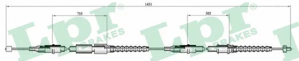 Cable Pull, parking brake (C0564B)