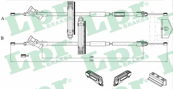 Cable Pull, parking brake (C0225B)