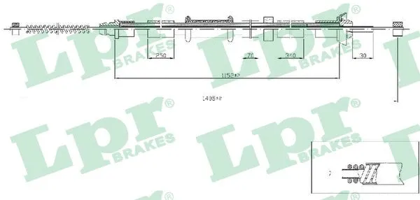 Cable Pull, parking brake (C0518B)