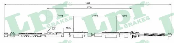 Cable Pull, parking brake (C0852B)