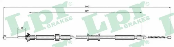 Cable Pull, parking brake (C1085B)