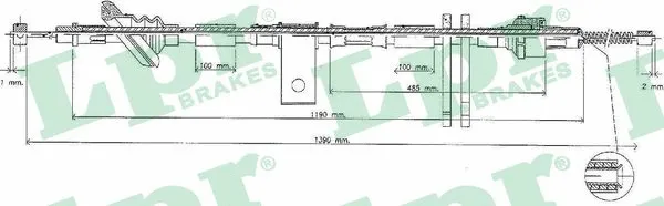 Cable Pull, parking brake (C0833B)