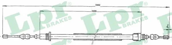 Cable Pull, parking brake (C0691B)