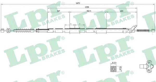 Cable Pull, parking brake (C0861B)
