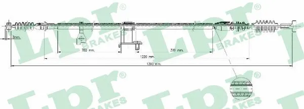 Cable Pull, parking brake (C1553B)