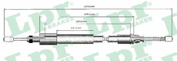 Cable Pull, parking brake (C0975B)