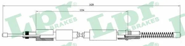 Cable Pull, parking brake (C0619B)