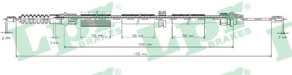 Cable Pull, parking brake (C0262B)