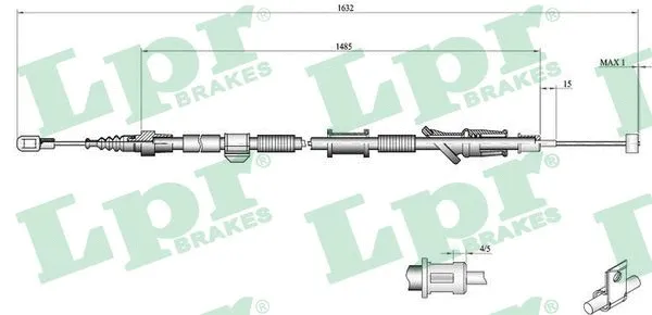 Cable Pull, parking brake (C0917B)