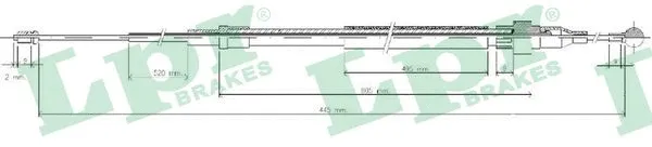 Cable Pull, parking brake (C0938B)
